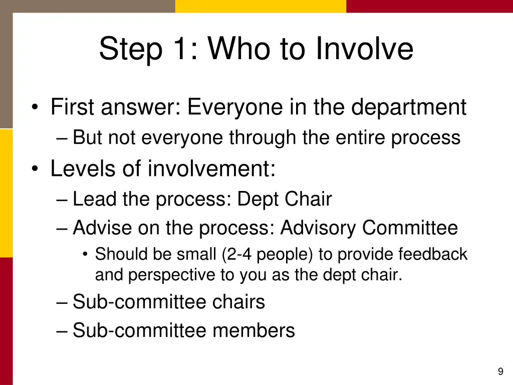 step 1 who to involve