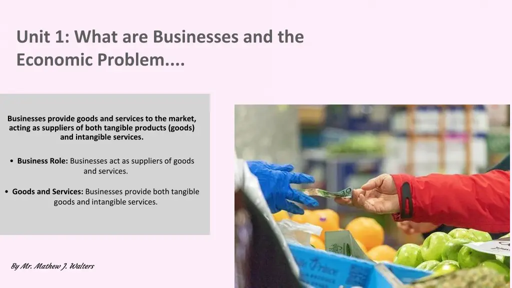 unit 1 what are businesses and the economic