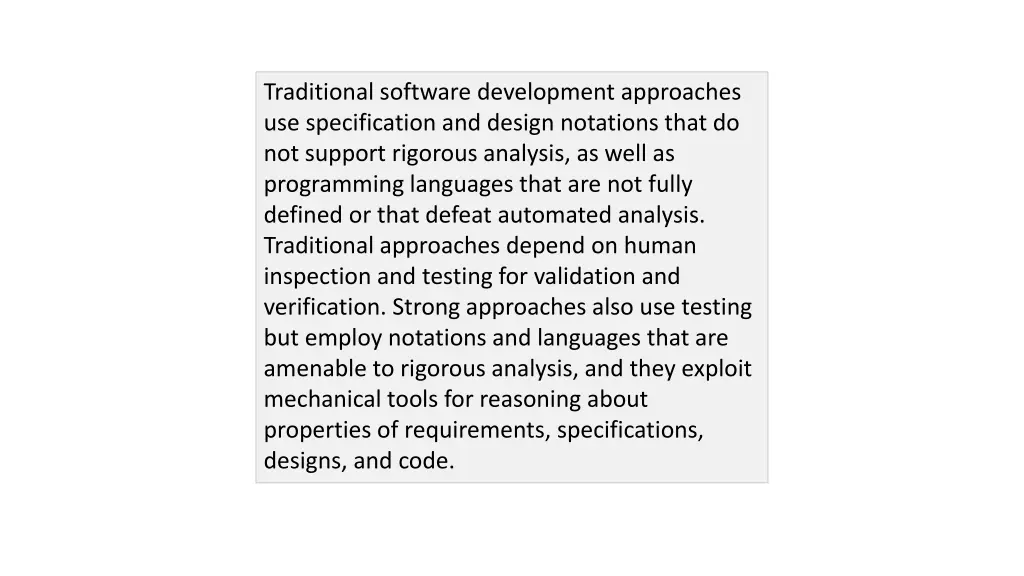 traditional software development approaches