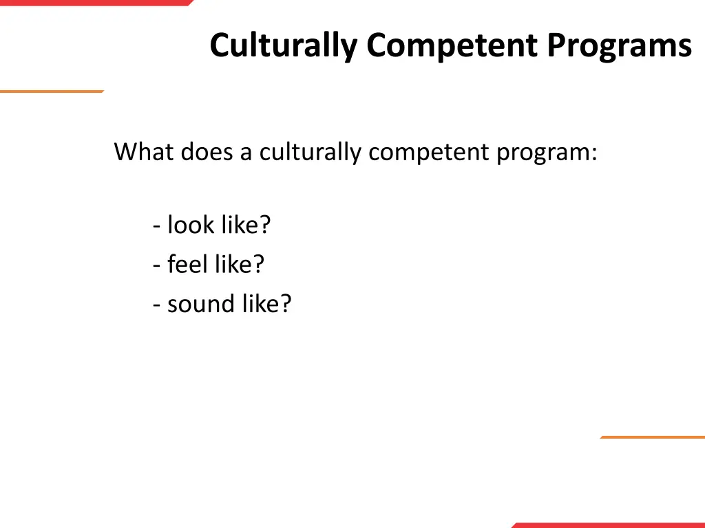 culturally competent programs