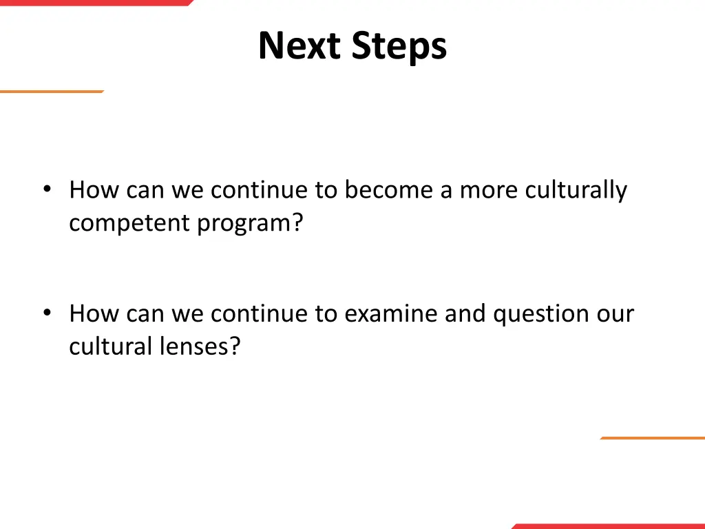 next steps