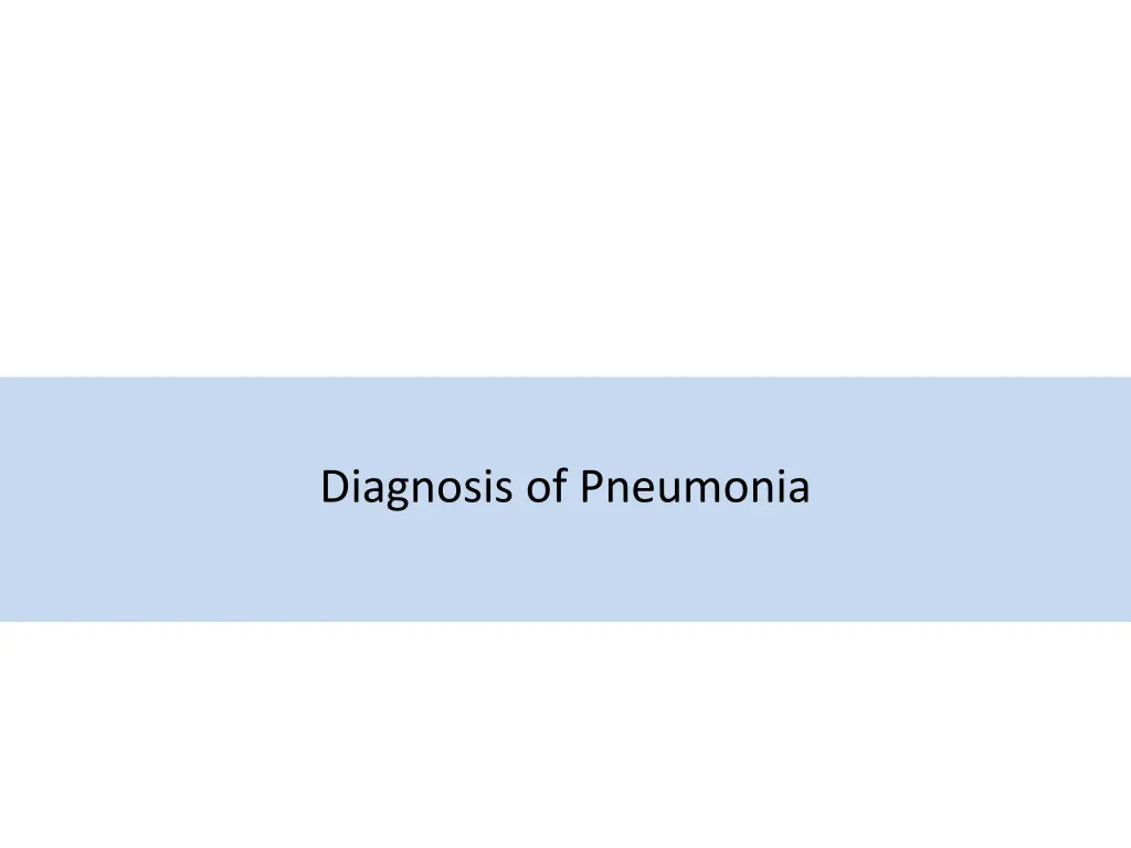 diagnosis of pneumonia