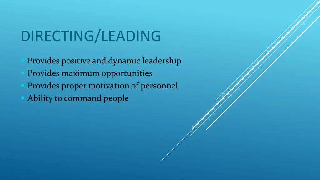 directing leading