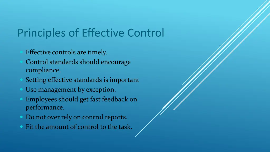 principles of effective control