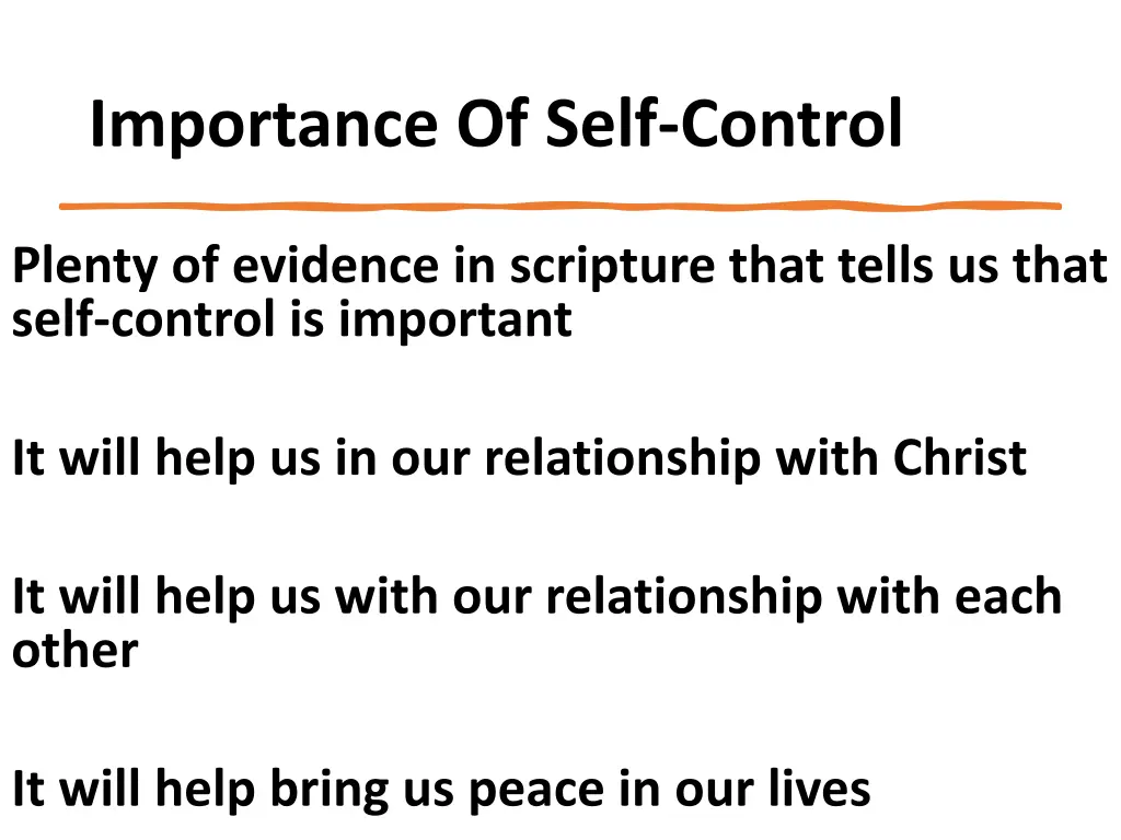 importance of self control