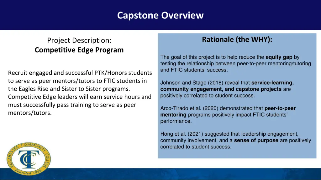 capstone focus capstone overview