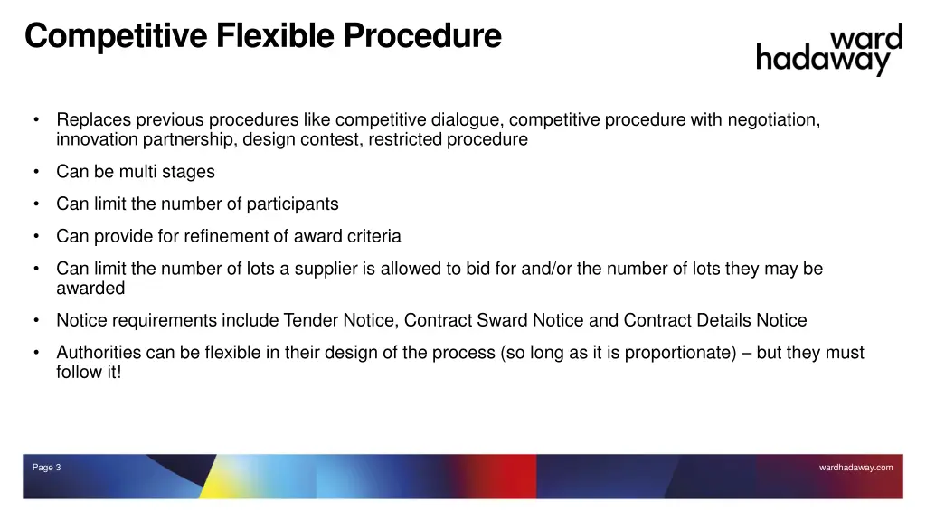 competitive flexible procedure