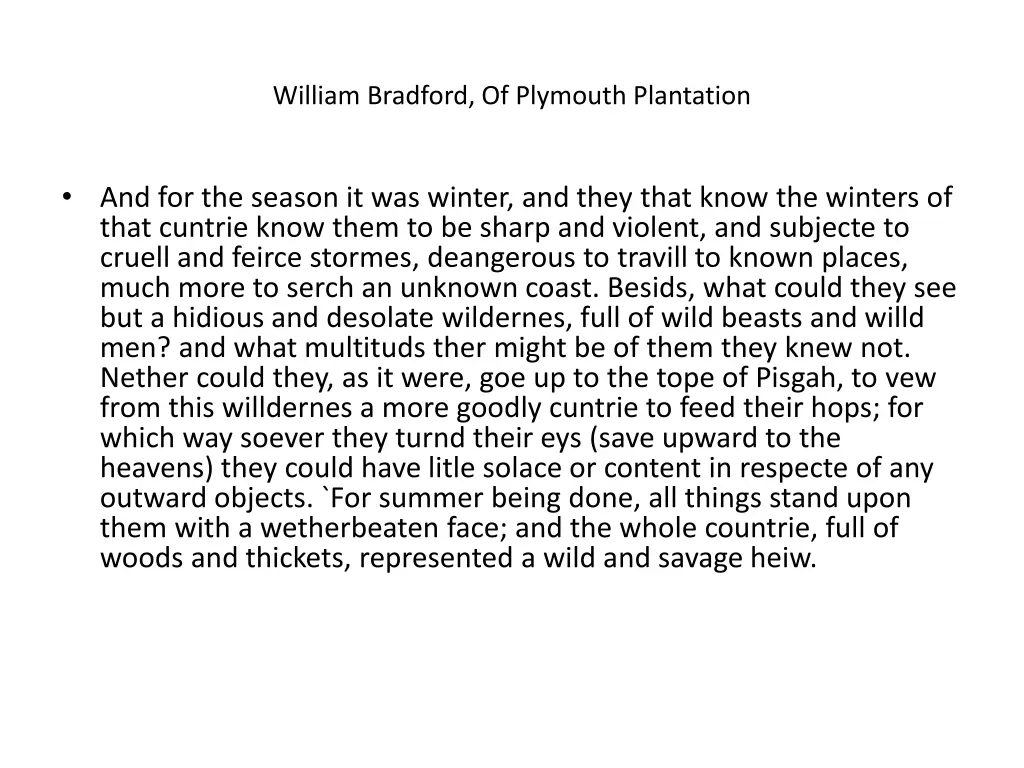 william bradford of plymouth plantation