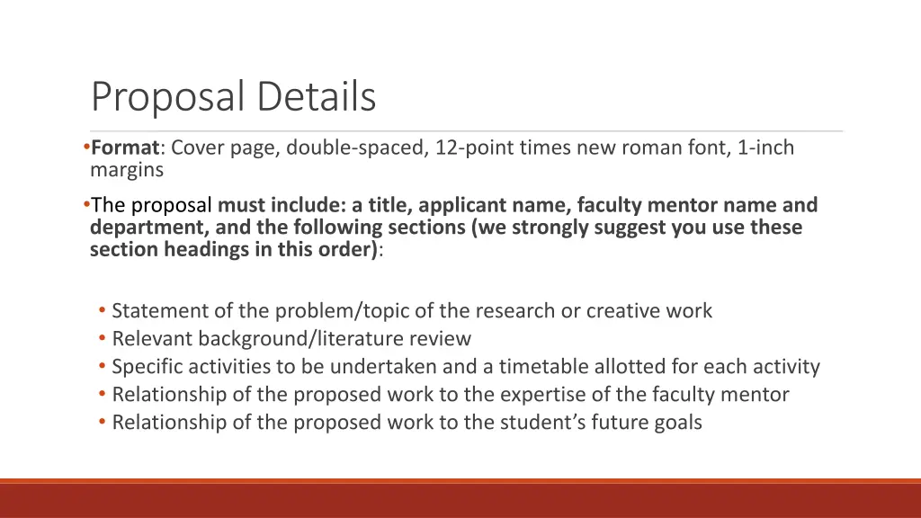 proposal details