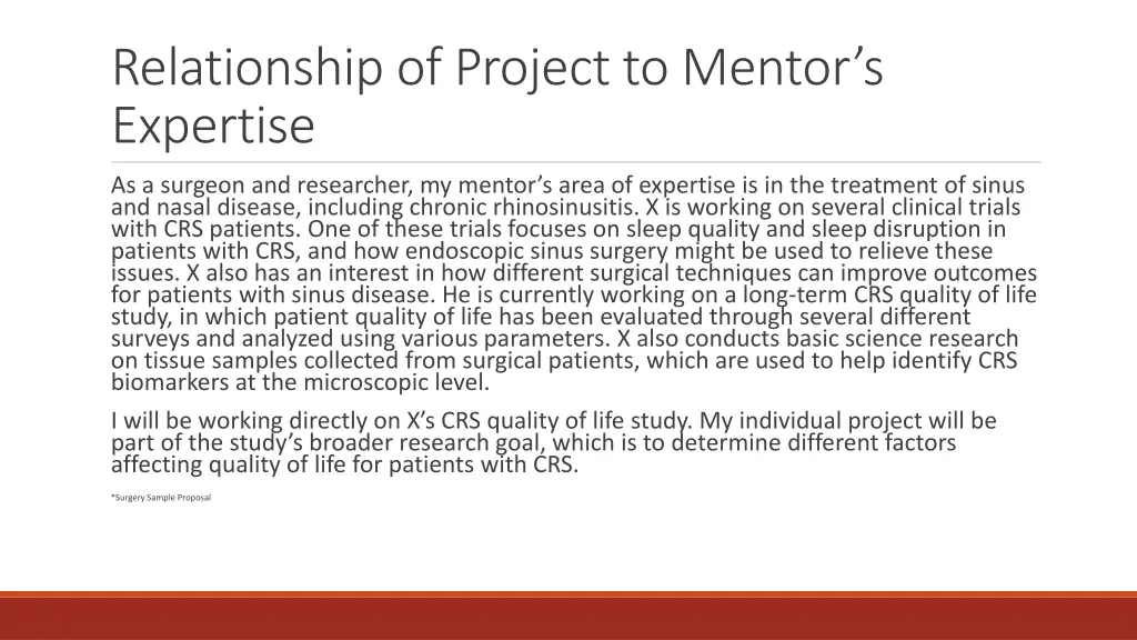 relationship of project to mentor s expertise 2