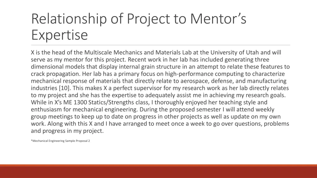 relationship of project to mentor s expertise 3