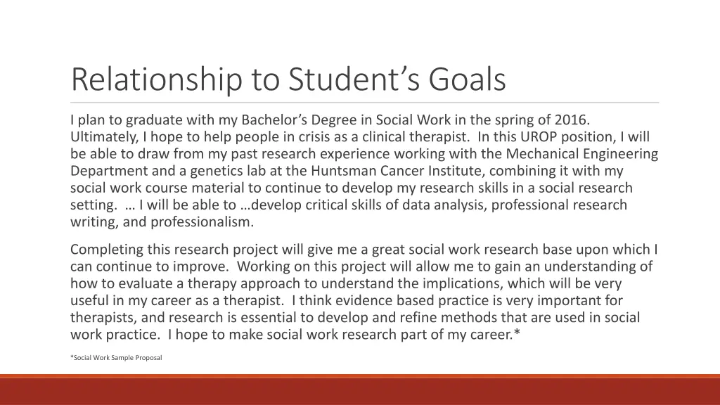 relationship to student s goals 2