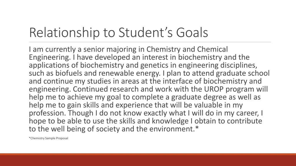 relationship to student s goals