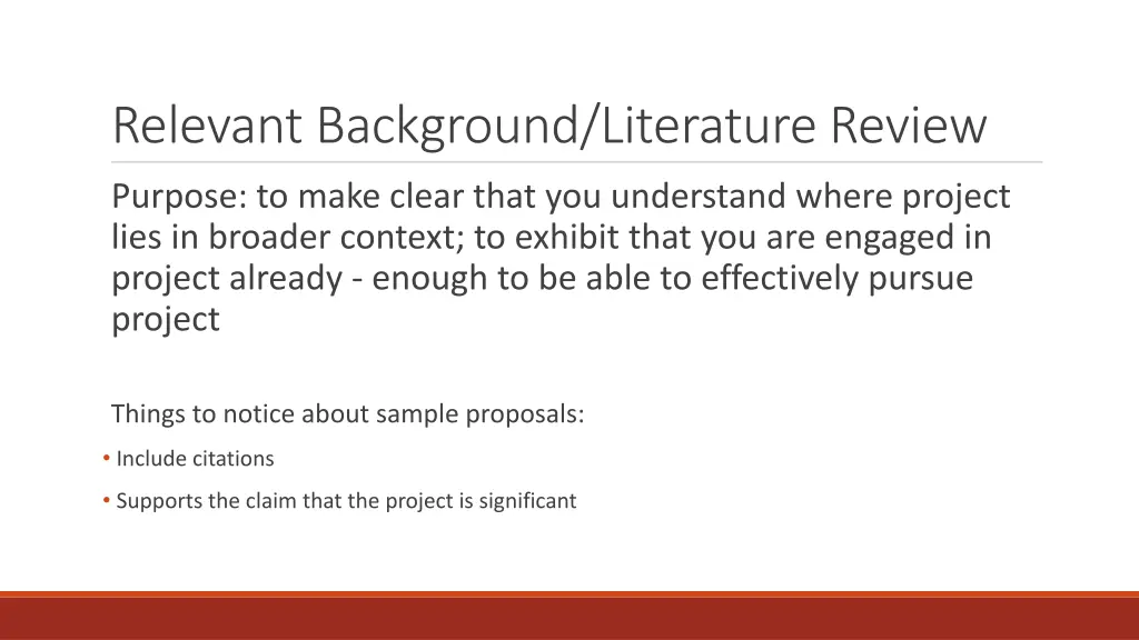 relevant background literature review