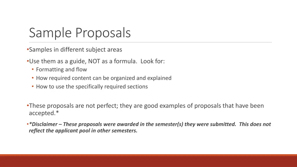 sample proposals