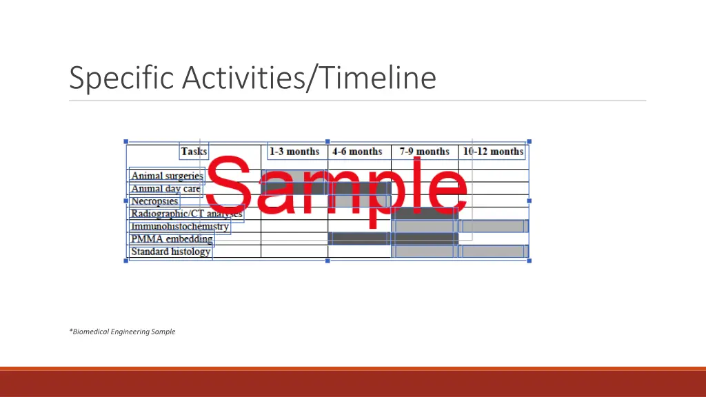 specific activities timeline 4