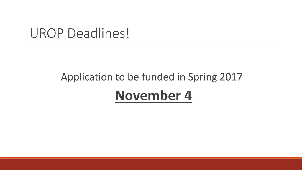 urop deadlines
