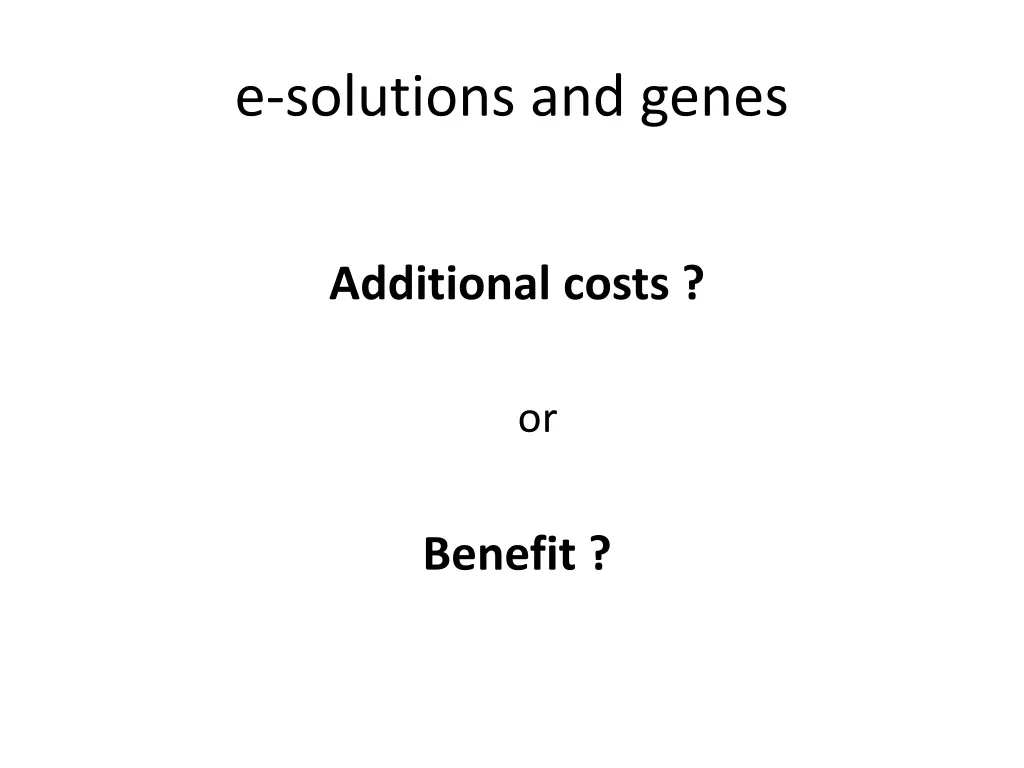 e solutions and genes