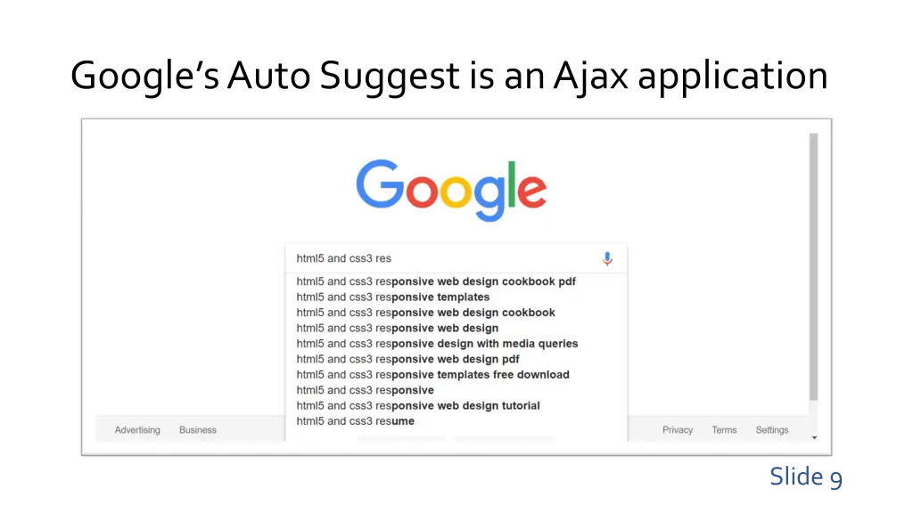 google s auto suggest is an ajax application