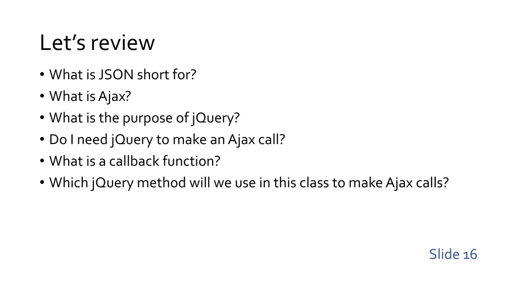 let s review