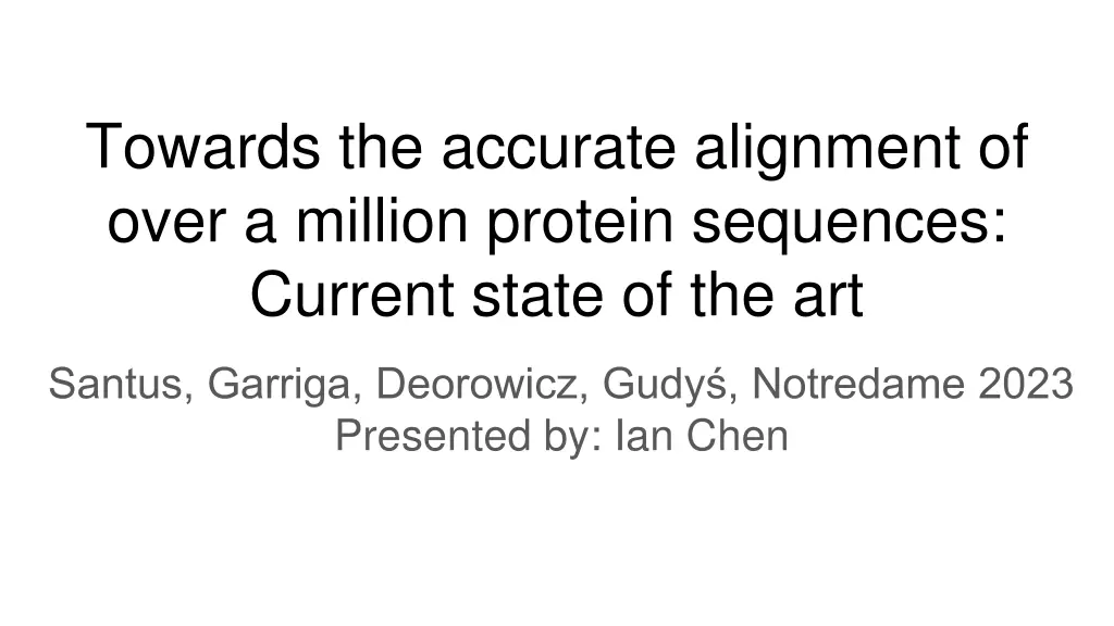 towards the accurate alignment of over a million