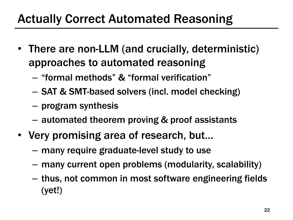 actually correct automated reasoning