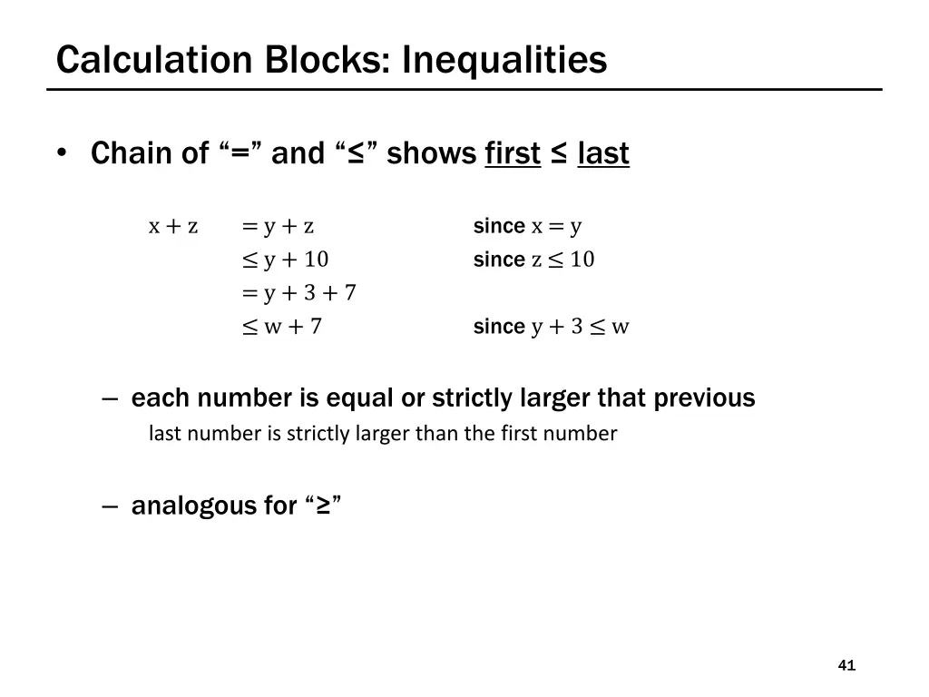 calculation blocks inequalities
