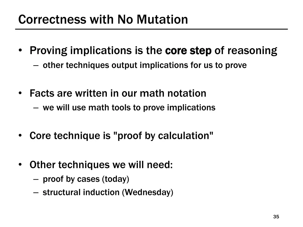 correctness with no mutation