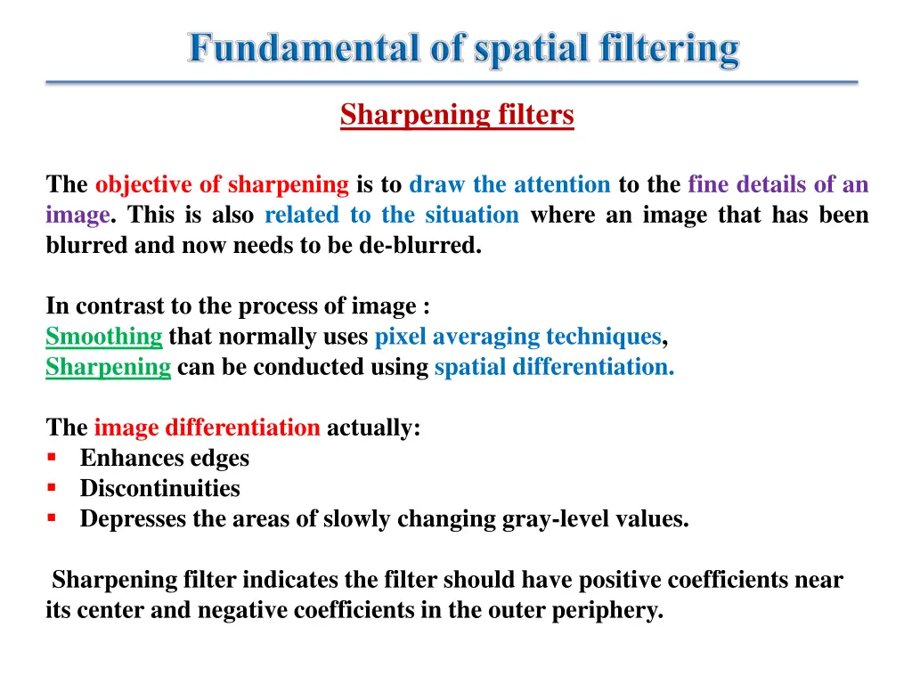 sharpening filters