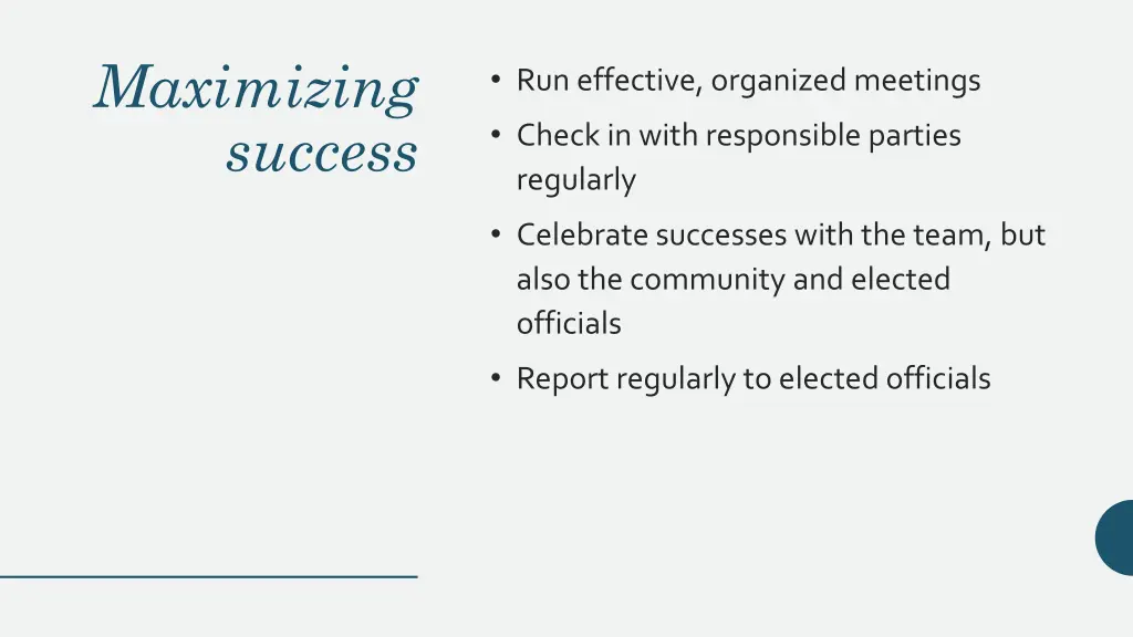 maximizing success