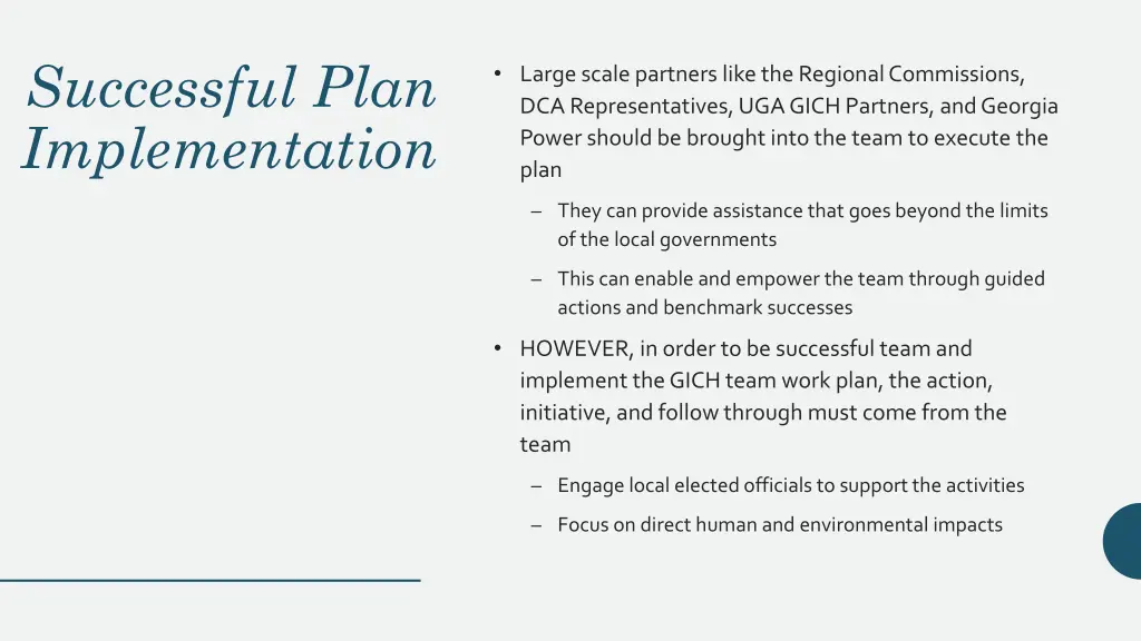 successful plan implementation