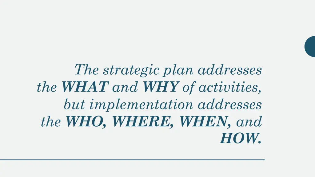 the strategic plan addresses the what