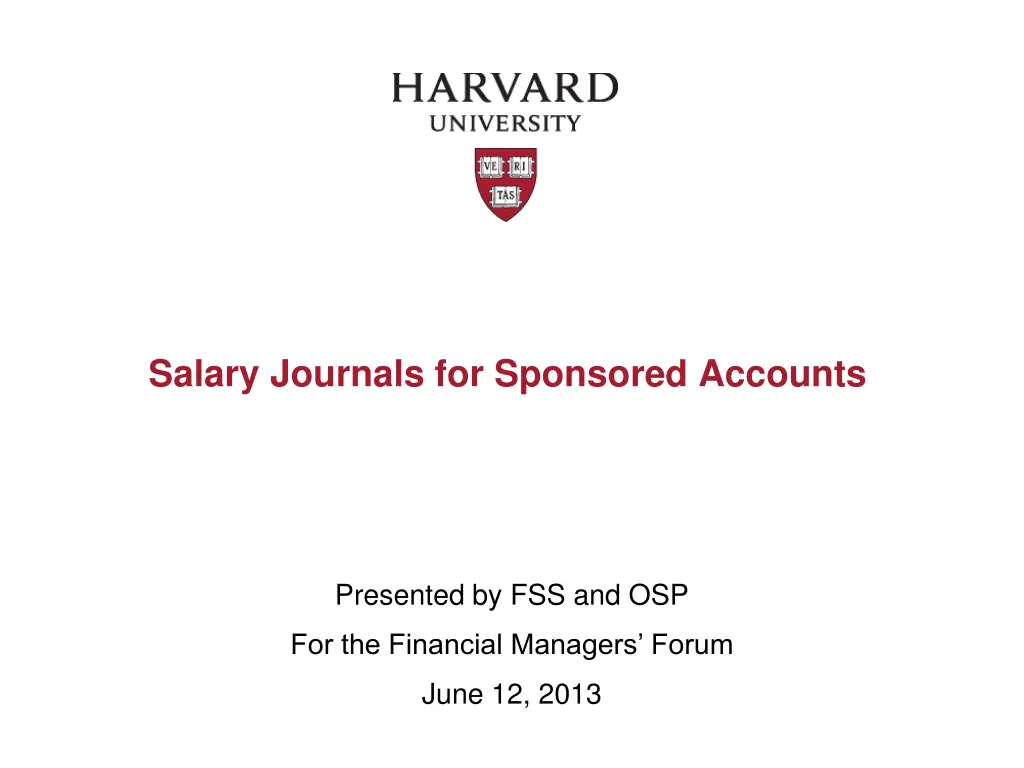 salary journals for sponsored accounts