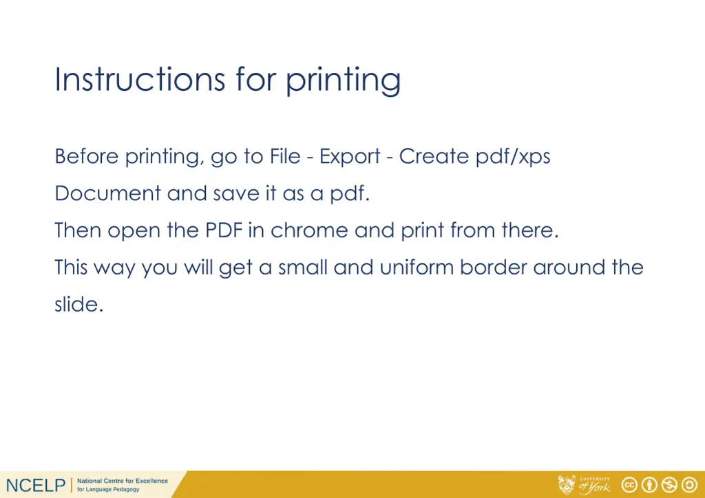 instructions for printing
