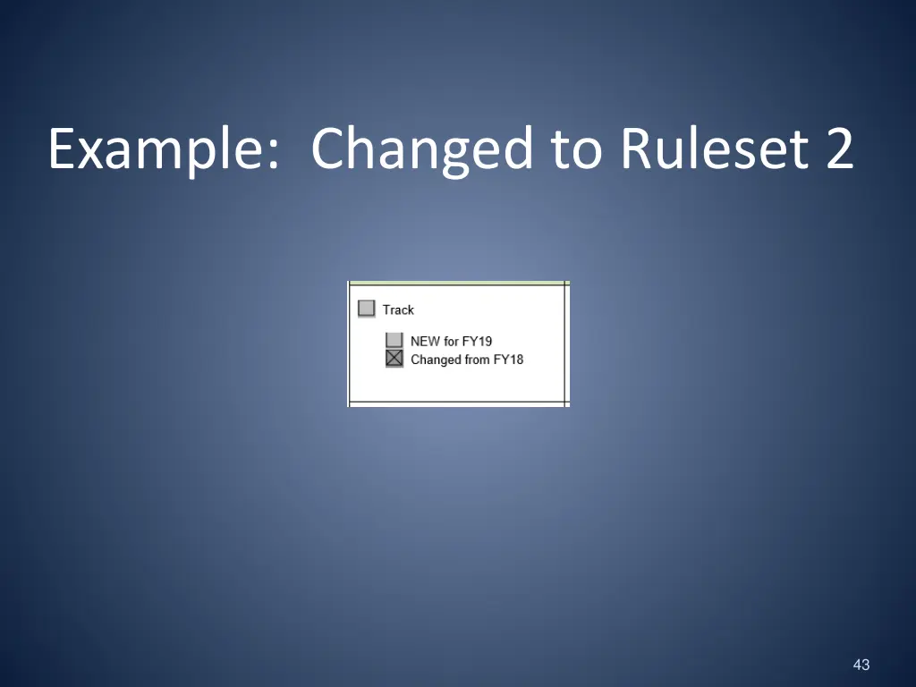 example changed to ruleset 2