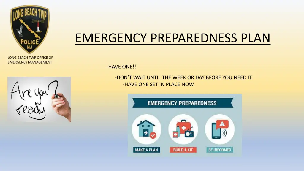 emergency preparedness plan