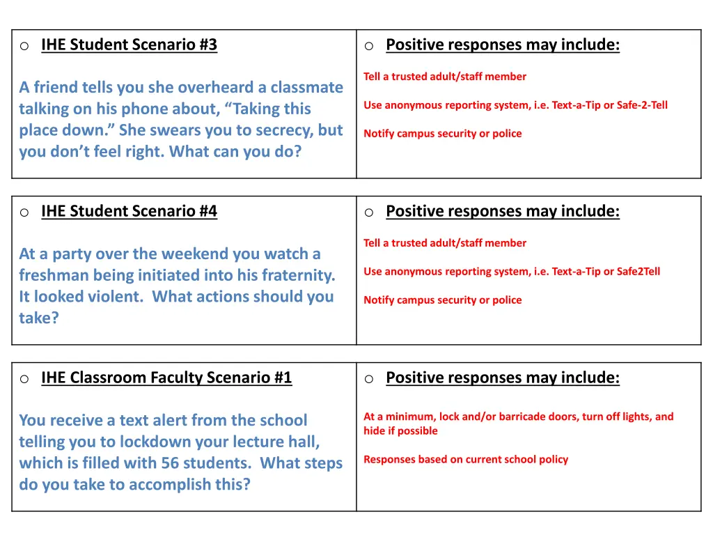 o ihe student scenario 3