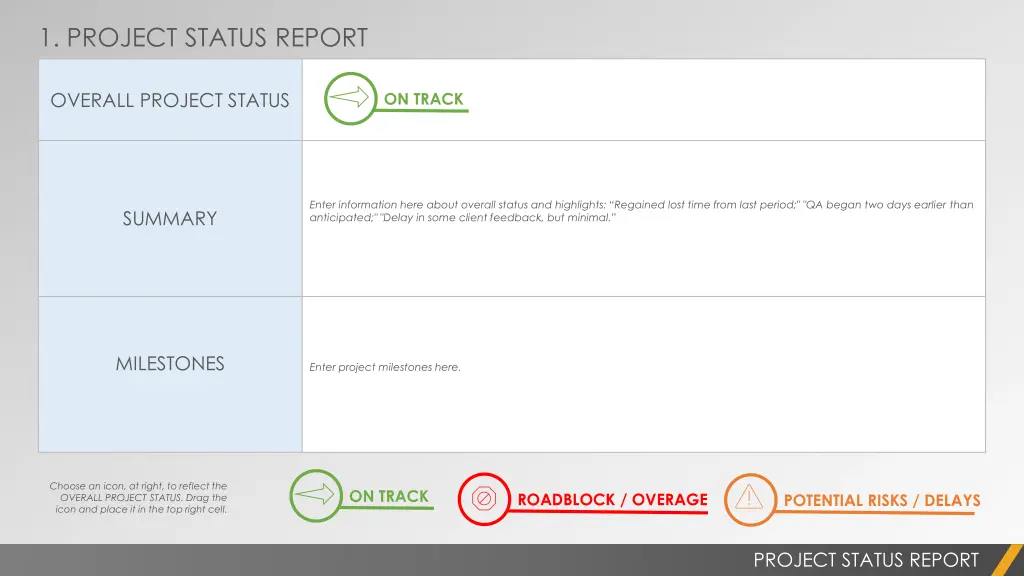 1 project status report