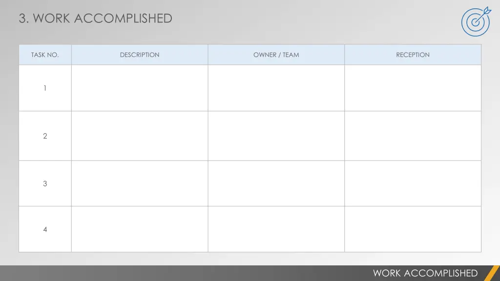 3 work accomplished