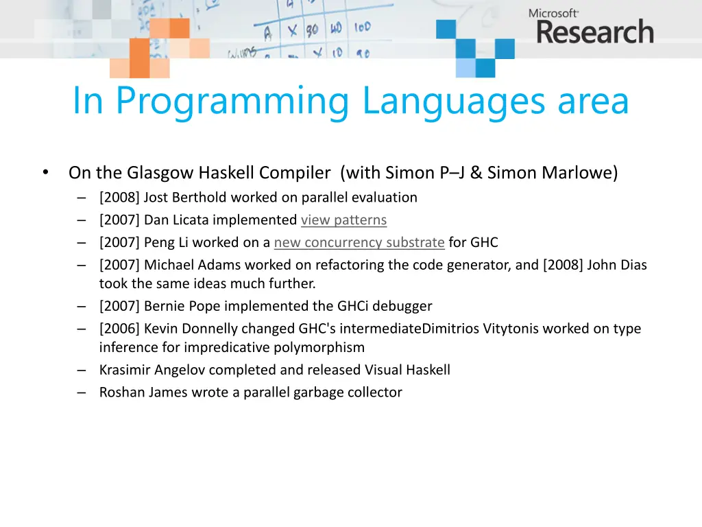 in programming languages area