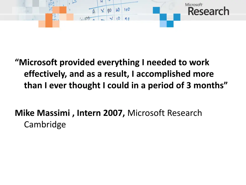 microsoft provided everything i needed to work