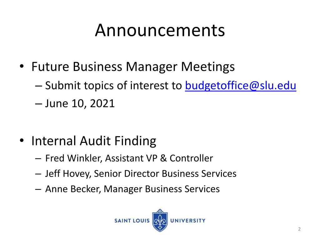 announcements