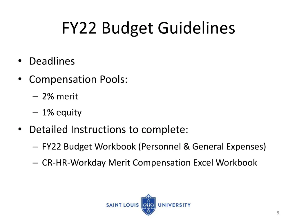 fy22 budget guidelines