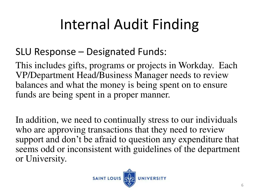 internal audit finding 3