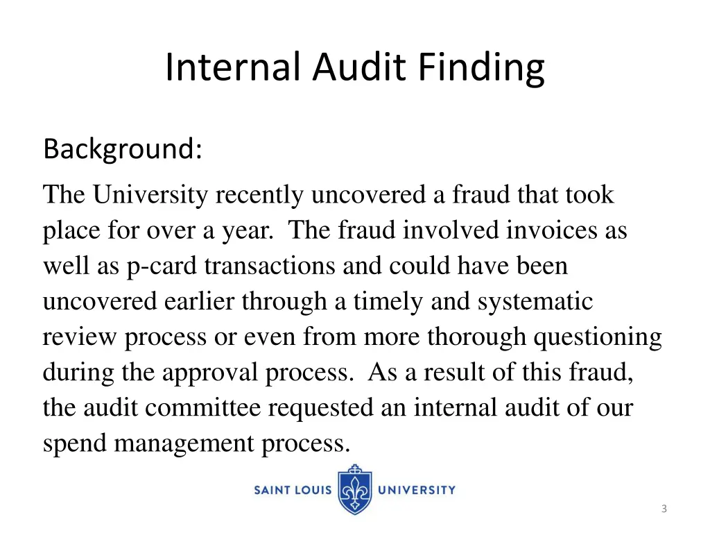 internal audit finding