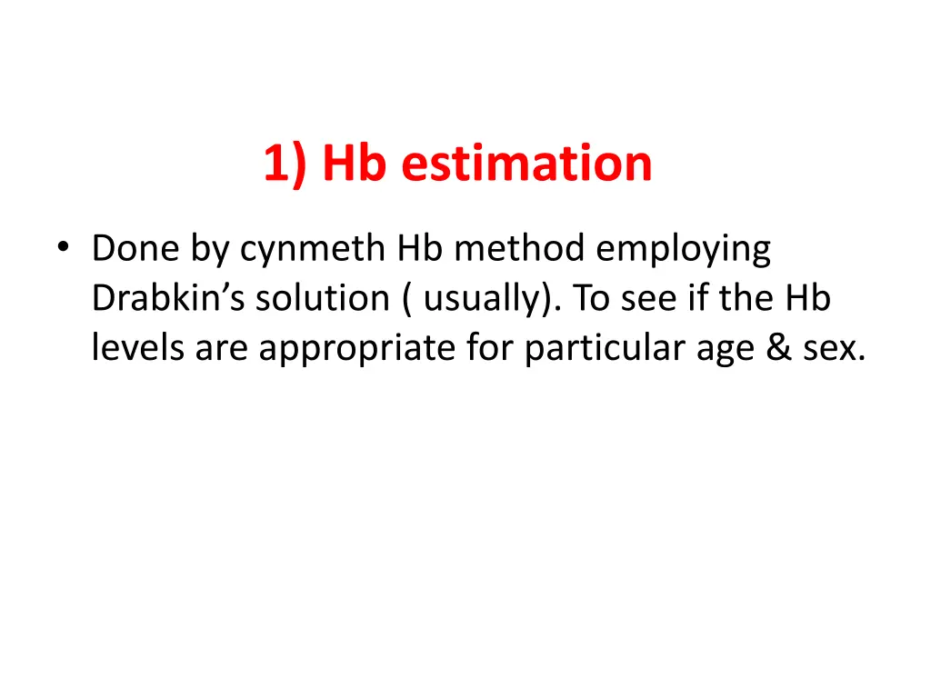 1 hb estimation