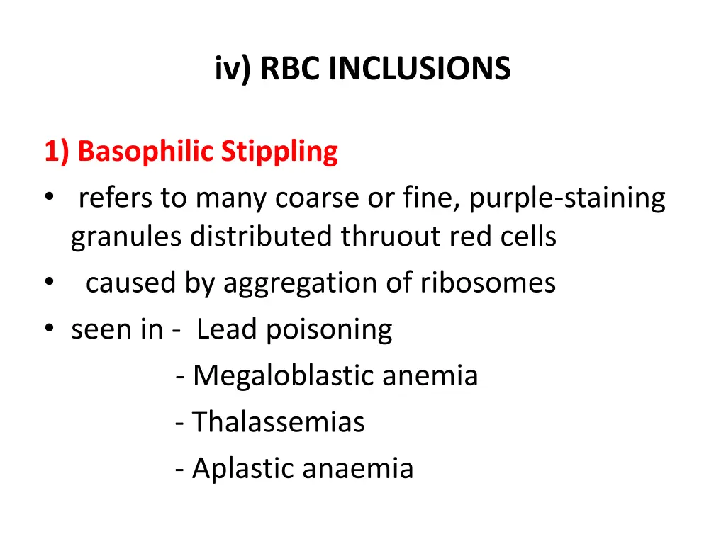 iv rbc inclusions