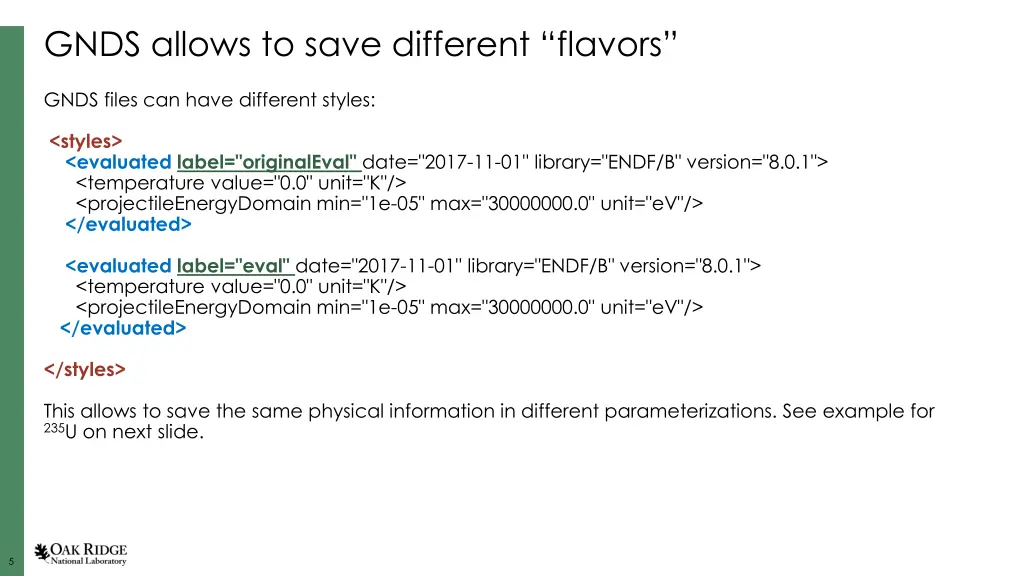 gnds allows to save different flavors