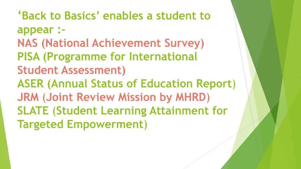 back to basics enables a student to appear