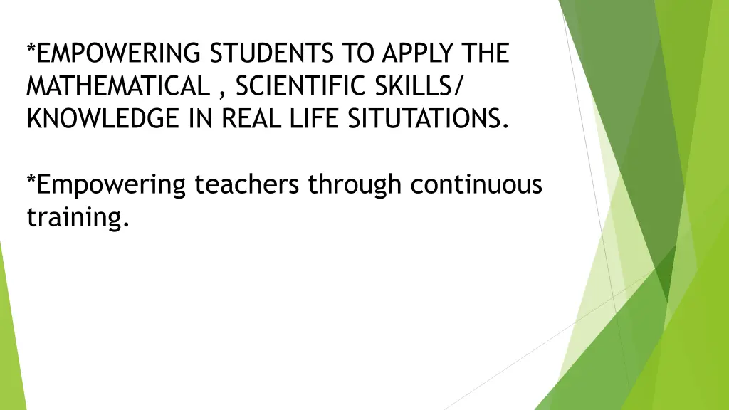 empowering students to apply the mathematical